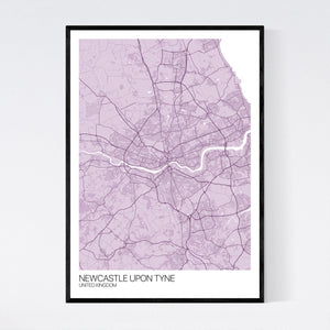 Newcastle upon Tyne City Map Print