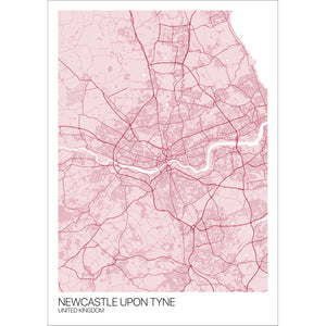 Map of Newcastle upon Tyne, United Kingdom