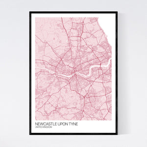 Map of Newcastle upon Tyne, United Kingdom