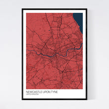 Load image into Gallery viewer, Newcastle upon Tyne City Map Print