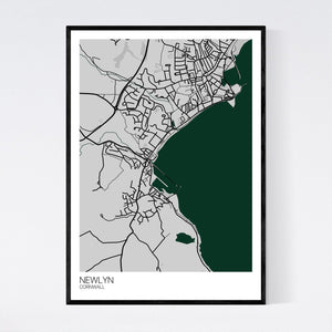 Newlyn City Map Print