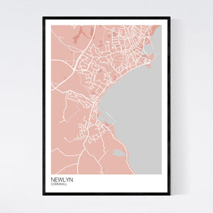Newlyn City Map Print