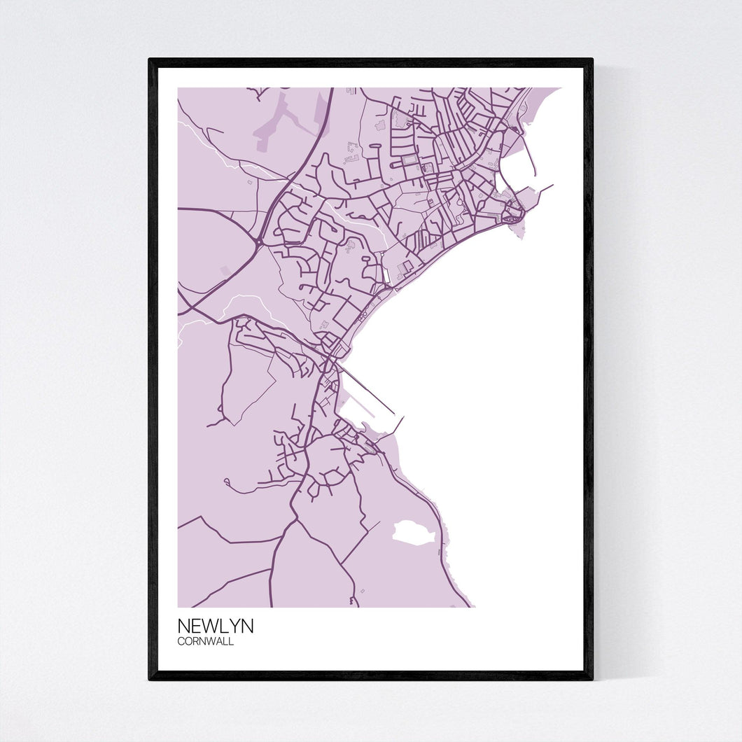 Newlyn City Map Print