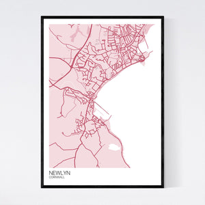Newlyn City Map Print