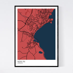 Newlyn City Map Print