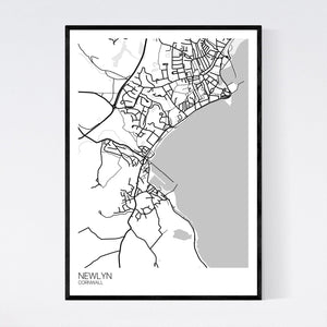 Newlyn City Map Print