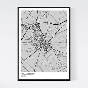 Newmarket Town Map Print