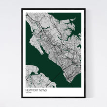 Load image into Gallery viewer, Newport News City Map Print