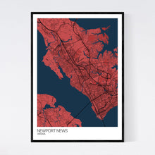 Load image into Gallery viewer, Newport News City Map Print