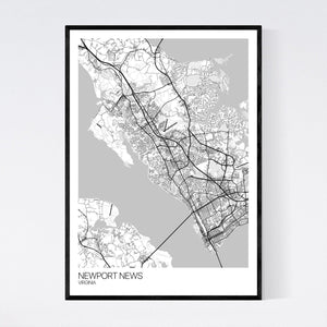 Newport News City Map Print