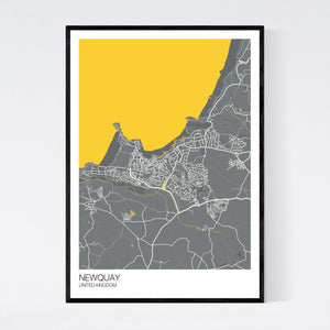 Newquay City Map Print