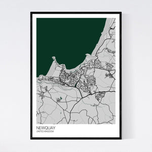 Newquay City Map Print