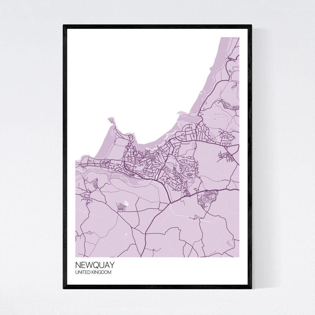 Newquay City Map Print