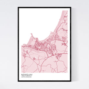 Newquay City Map Print