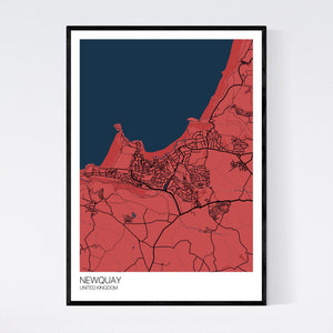 Newquay City Map Print