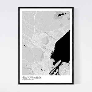 Newtownabbey City Map Print