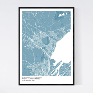 Newtownabbey City Map Print