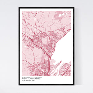 Newtownabbey City Map Print