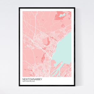 Newtownabbey City Map Print