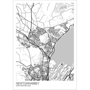 Map of Newtownabbey, Northern Ireland