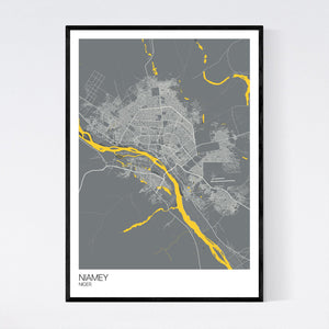 Niamey City Map Print