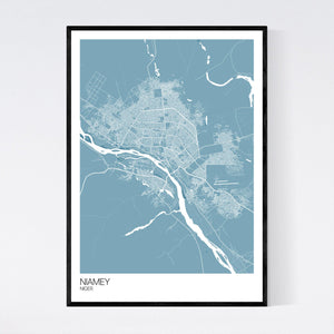 Niamey City Map Print