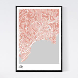 Nice City Map Print