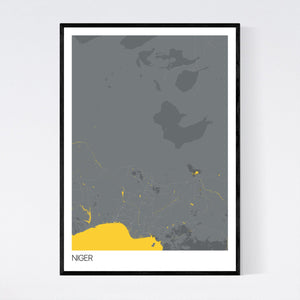 Niger Country Map Print