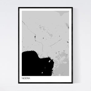 Nigeria Country Map Print