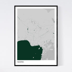 Nigeria Country Map Print
