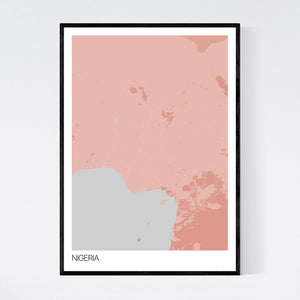 Nigeria Country Map Print