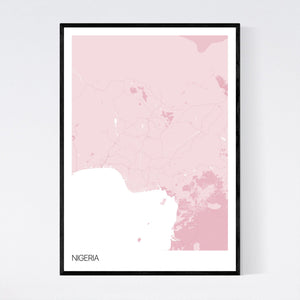Nigeria Country Map Print
