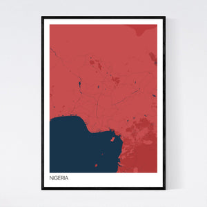 Nigeria Country Map Print