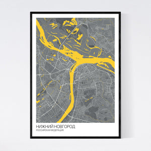 Nizhny Novgorod City Map Print