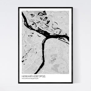 Nizhny Novgorod City Map Print