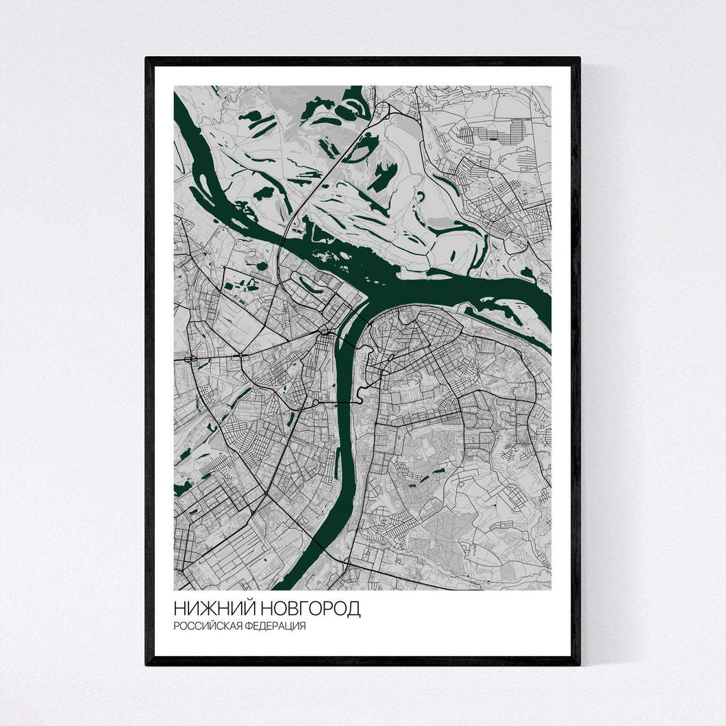 Nizhny Novgorod City Map Print