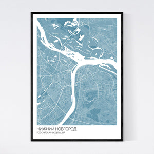 Nizhny Novgorod City Map Print