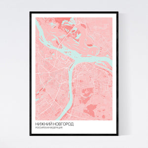 Nizhny Novgorod City Map Print