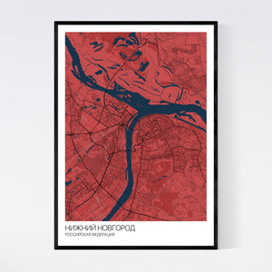 Nizhny Novgorod City Map Print