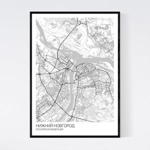 Nizhny Novgorod City Map Print