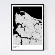 Load image into Gallery viewer, Norfolk City Map Print