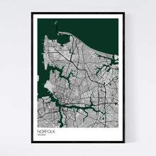 Load image into Gallery viewer, Norfolk City Map Print