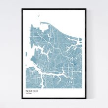 Load image into Gallery viewer, Norfolk City Map Print
