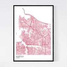 Load image into Gallery viewer, Norfolk City Map Print