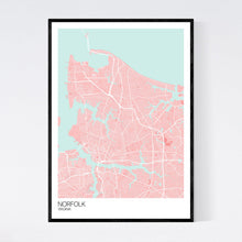 Load image into Gallery viewer, Norfolk City Map Print