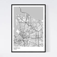 Load image into Gallery viewer, Norfolk City Map Print