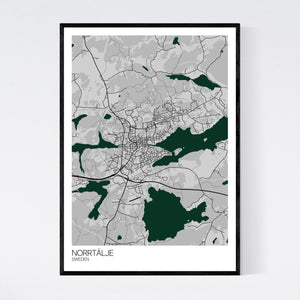 Norrtälje Town Map Print