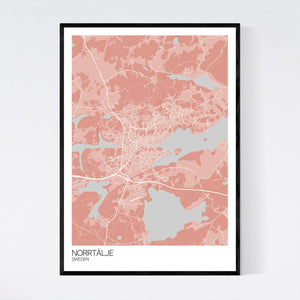 Norrtälje Town Map Print