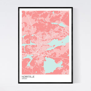 Norrtälje Town Map Print