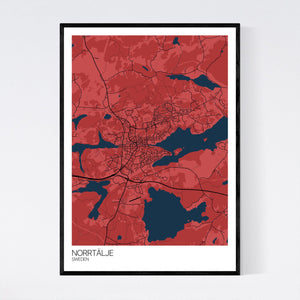 Norrtälje Town Map Print